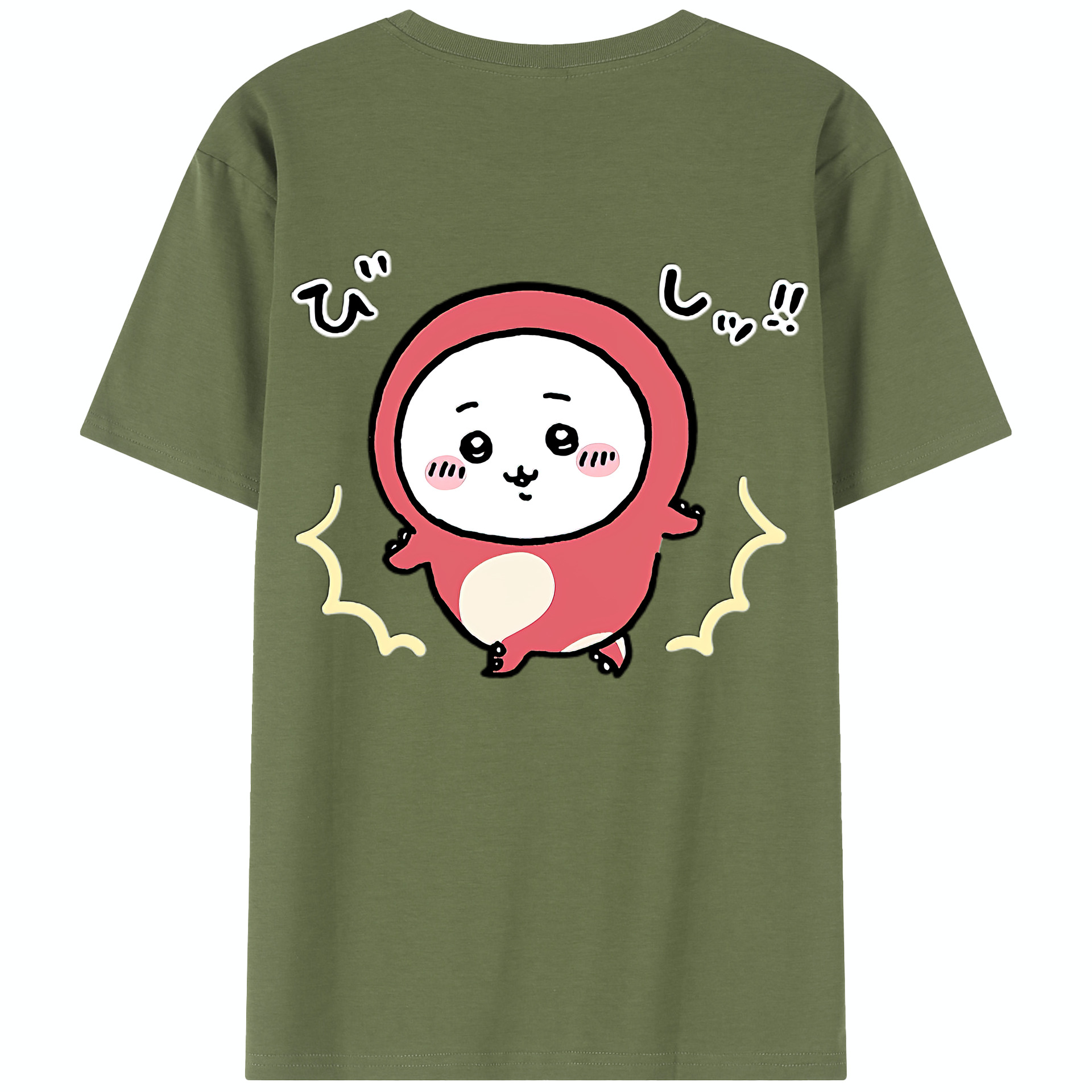 （画像用） ちいかわ ちいかわ Chii-kawa chiikawa 綿100％半袖Tシャツ（背面プリント）